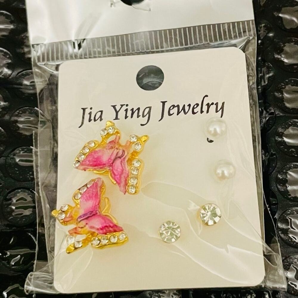 NEW Butterfly Earring Set 3 Pairs Feminine and Pretty